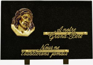 plaque funéraire rectangulaire motif pensées